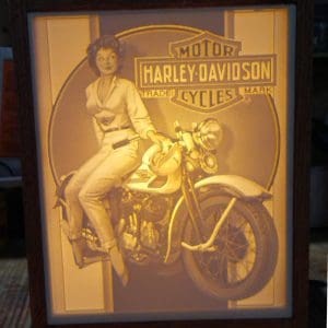 Carved Harley Davidson Ad Lithopane